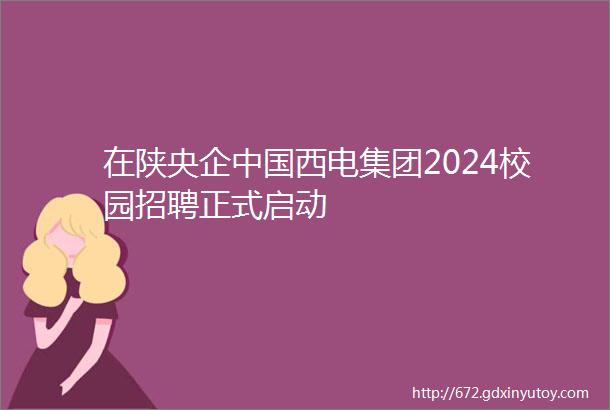 在陕央企中国西电集团2024校园招聘正式启动