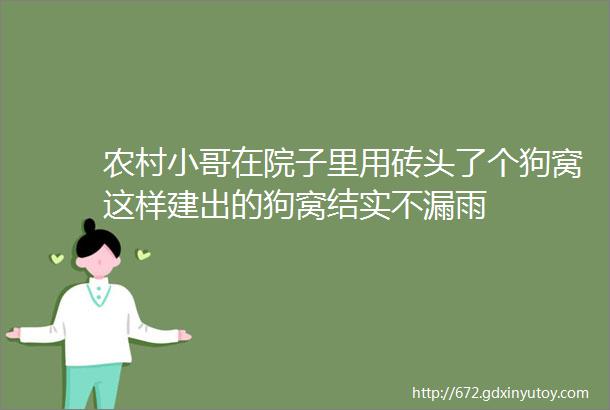 农村小哥在院子里用砖头了个狗窝这样建出的狗窝结实不漏雨