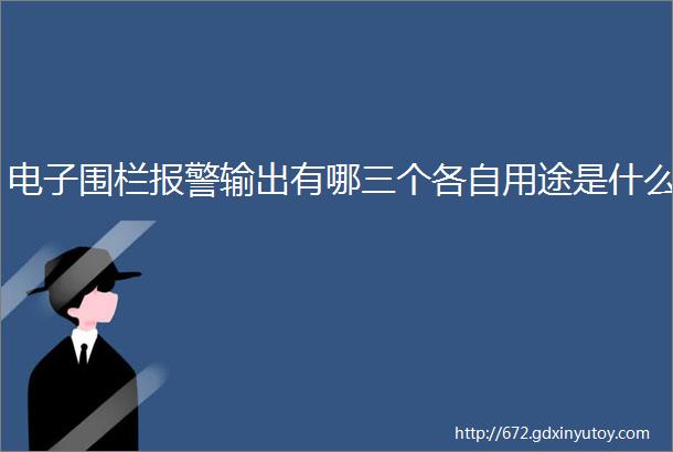 电子围栏报警输出有哪三个各自用途是什么