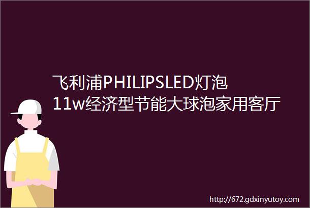 飞利浦PHILIPSLED灯泡11w经济型节能大球泡家用客厅照明