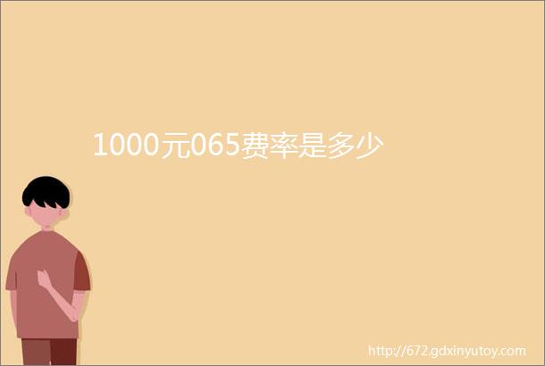 1000元065费率是多少