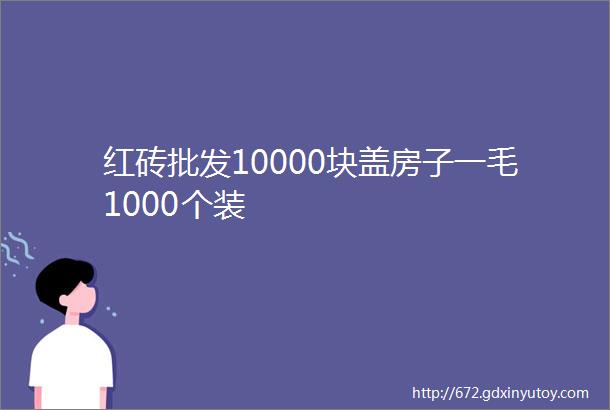 红砖批发10000块盖房子一毛1000个装