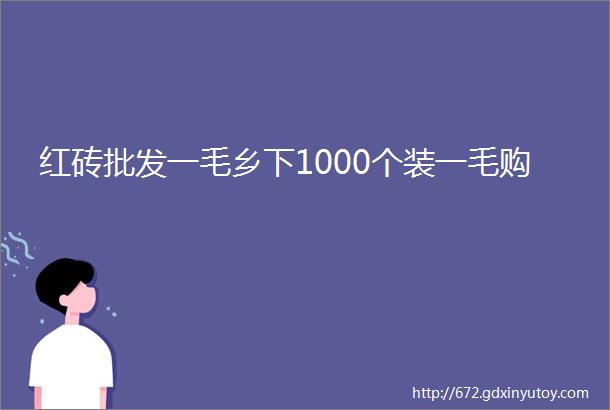 红砖批发一毛乡下1000个装一毛购