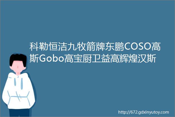 科勒恒洁九牧箭牌东鹏COSO高斯Gobo高宝厨卫益高辉煌汉斯格雅朝阳埃飞灵抢占300亿五金卫浴市场