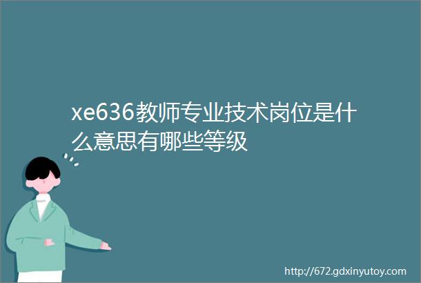 xe636教师专业技术岗位是什么意思有哪些等级